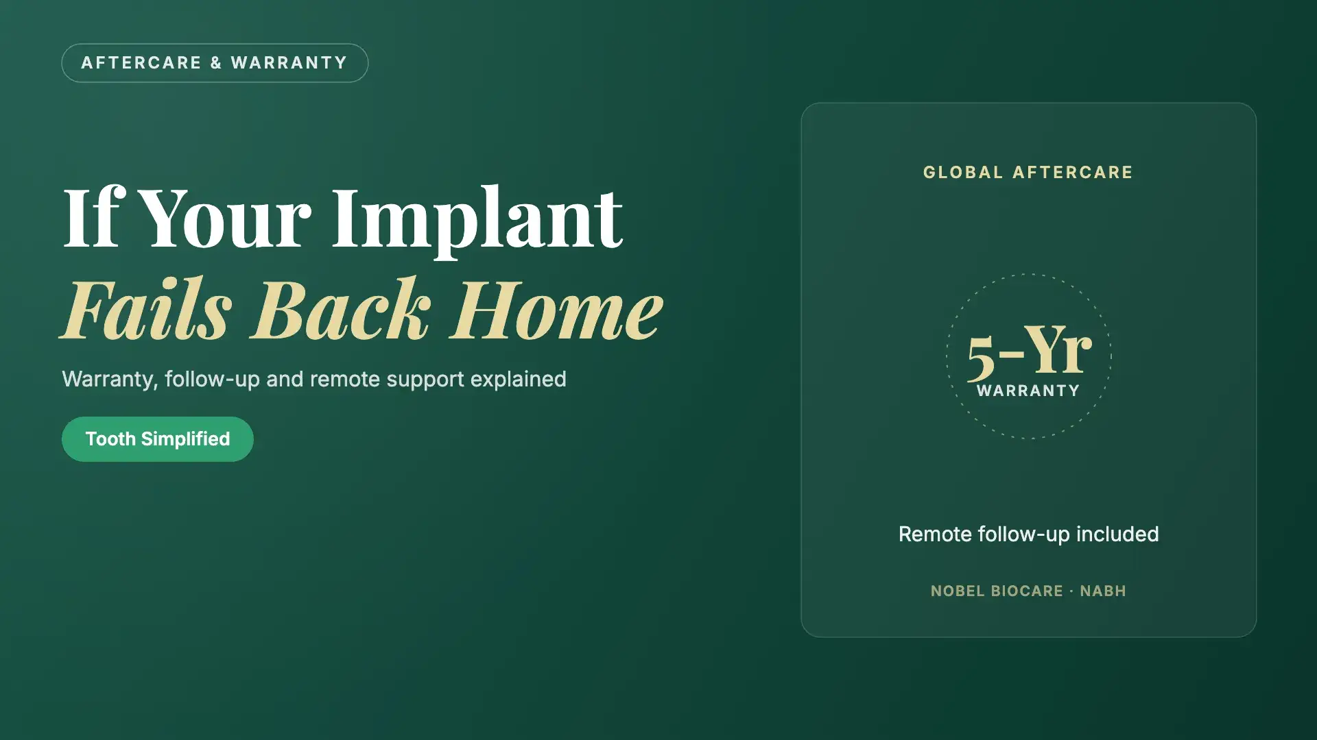 Dental implant aftercare and warranty for patients travelling to India — Tooth Simplified