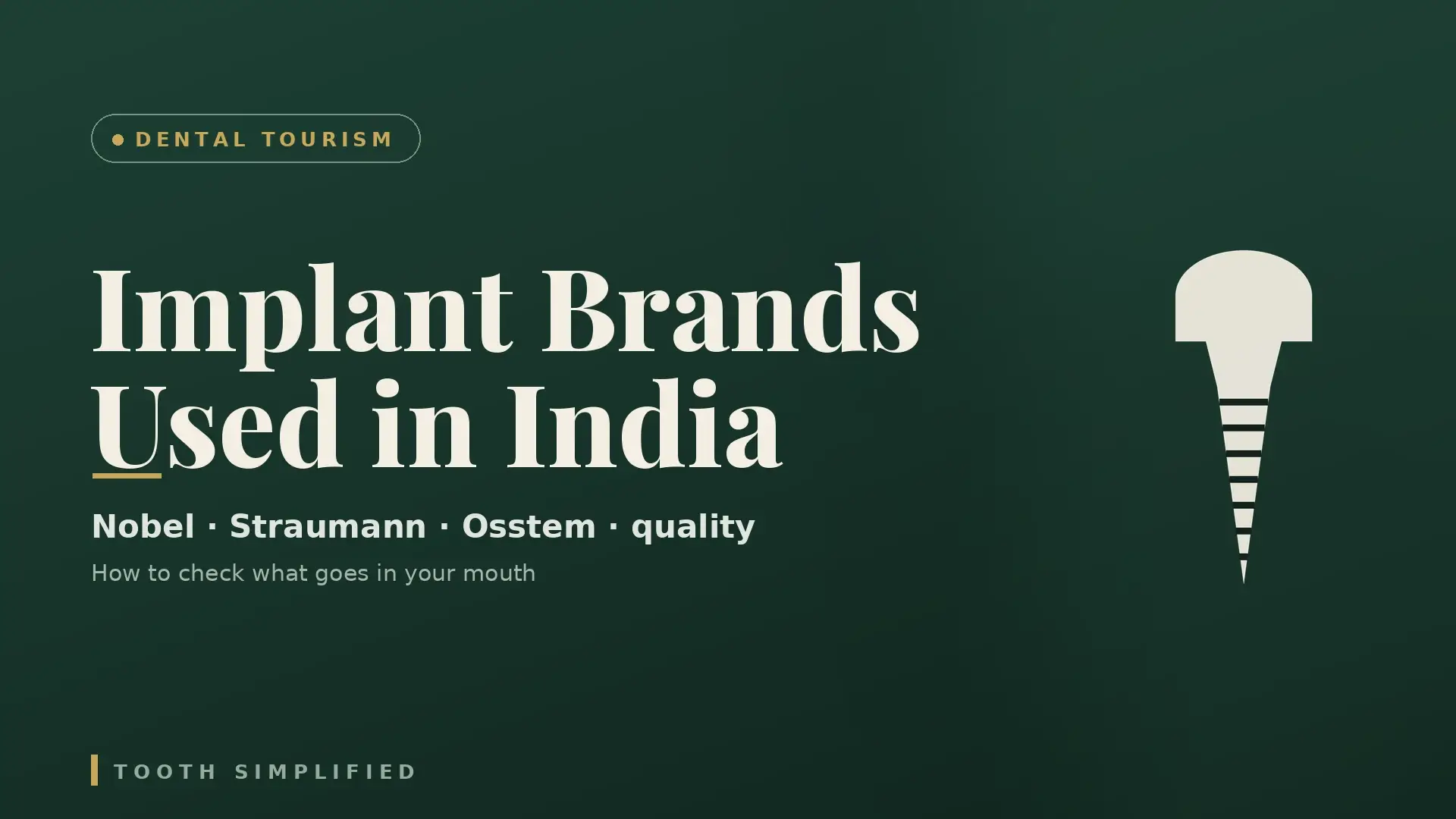 Dental implant brands used in India — Nobel, Straumann, Osstem