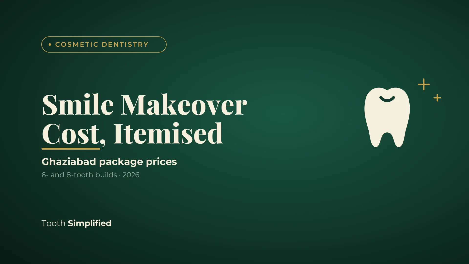 Smile makeover cost in Ghaziabad: itemised package prices for 6- and 8-tooth builds, 2026